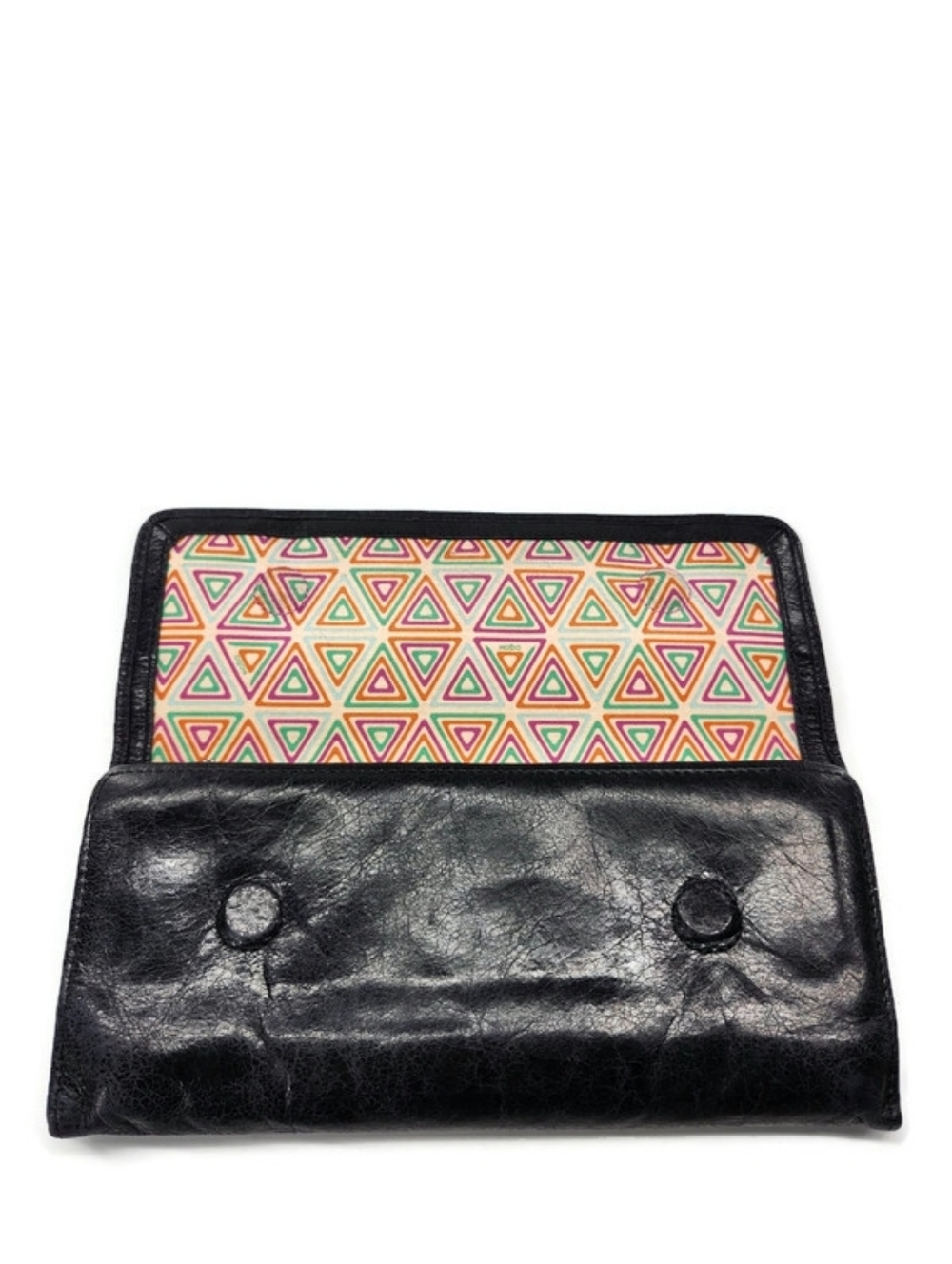 HOBO Sadie International Black Distressed Leather Tri-Fold Key Chain Wallet - Picture 10 of 14